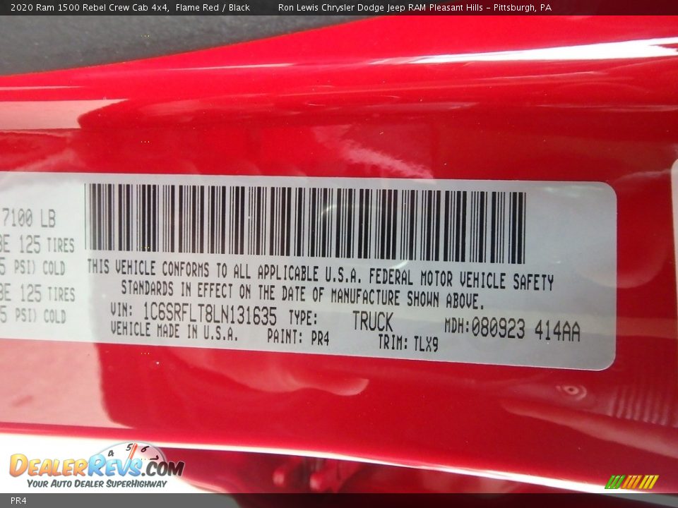 Ram Color Code PR4 Flame Red