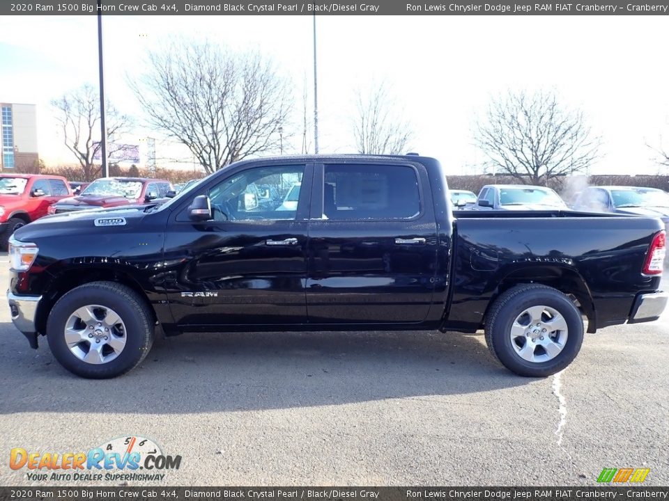2020 Ram 1500 Big Horn Crew Cab 4x4 Diamond Black Crystal Pearl / Black/Diesel Gray Photo #2