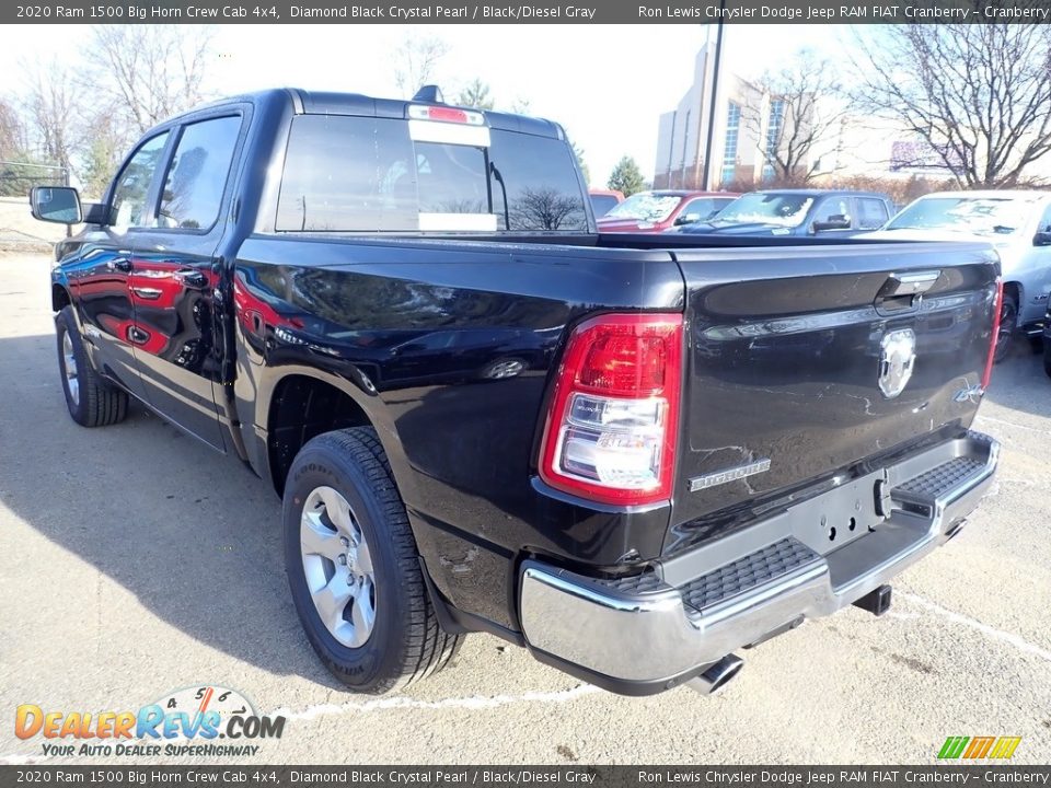 2020 Ram 1500 Big Horn Crew Cab 4x4 Diamond Black Crystal Pearl / Black/Diesel Gray Photo #3