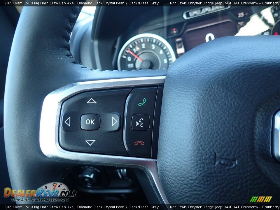 2020 Ram 1500 Big Horn Crew Cab 4x4 Diamond Black Crystal Pearl / Black/Diesel Gray Photo #18