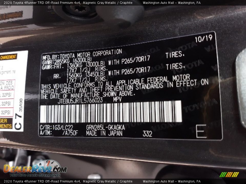 2020 Toyota 4Runner TRD Off-Road Premium 4x4 Magnetic Gray Metallic / Graphite Photo #22