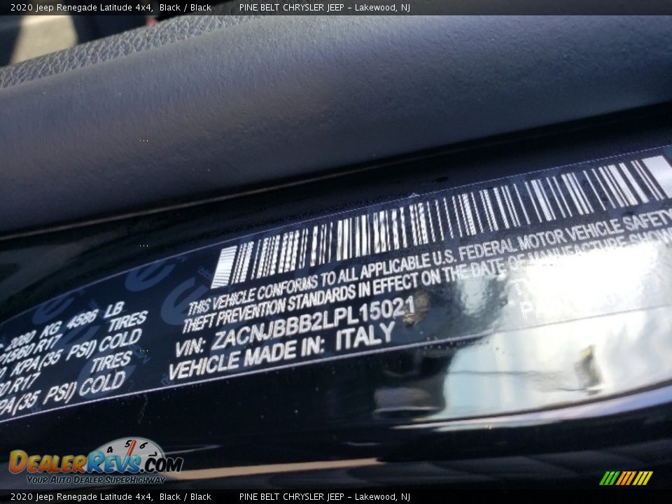 2020 Jeep Renegade Latitude 4x4 Black / Black Photo #9