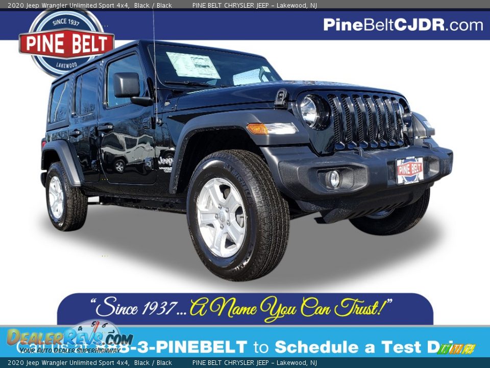 2020 Jeep Wrangler Unlimited Sport 4x4 Black / Black Photo #1