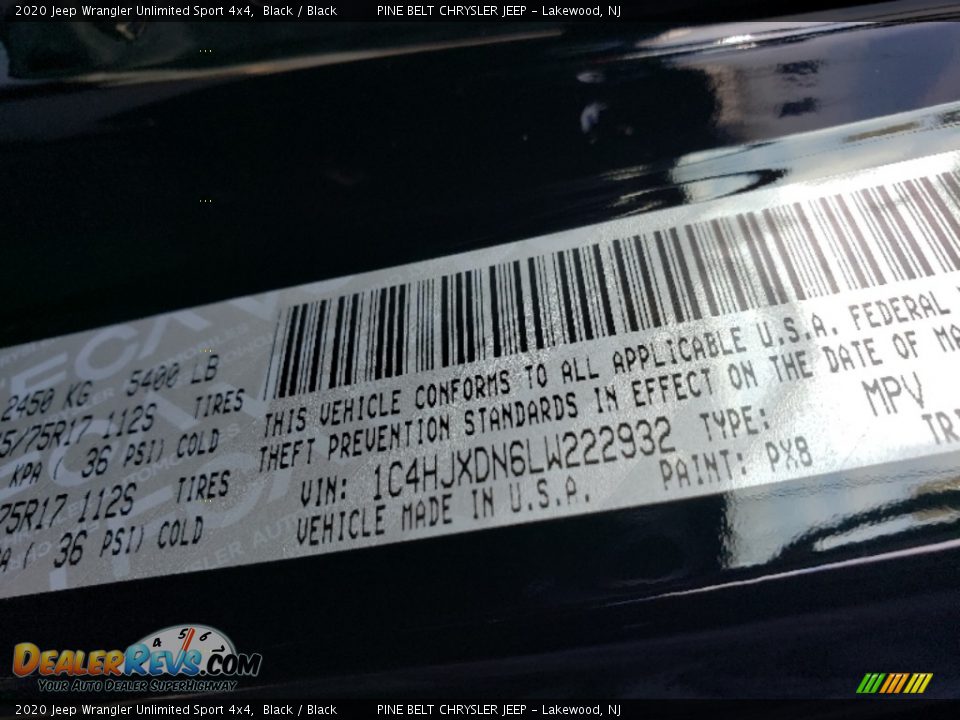 2020 Jeep Wrangler Unlimited Sport 4x4 Black / Black Photo #9