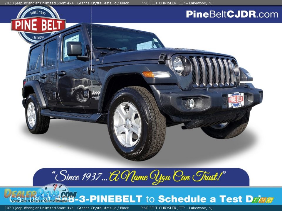 2020 Jeep Wrangler Unlimited Sport 4x4 Granite Crystal Metallic / Black Photo #1