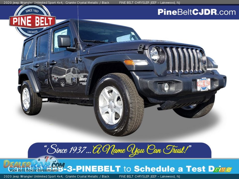 2020 Jeep Wrangler Unlimited Sport 4x4 Granite Crystal Metallic / Black Photo #1