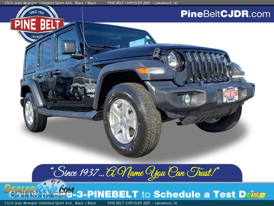 2020 Jeep Wrangler Unlimited Sport 4x4 Black / Black Photo #1