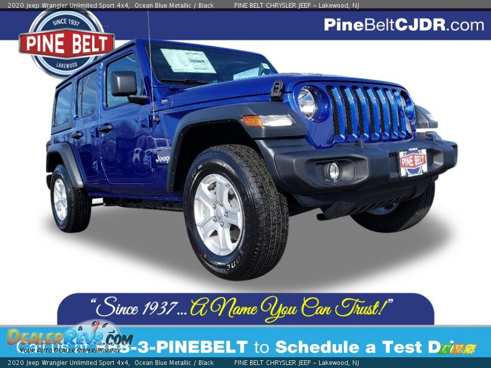 2020 Jeep Wrangler Unlimited Sport 4x4 Ocean Blue Metallic / Black Photo #1