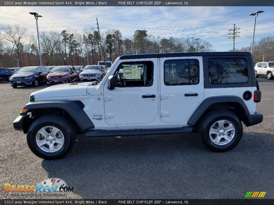 2020 Jeep Wrangler Unlimited Sport 4x4 Bright White / Black Photo #3