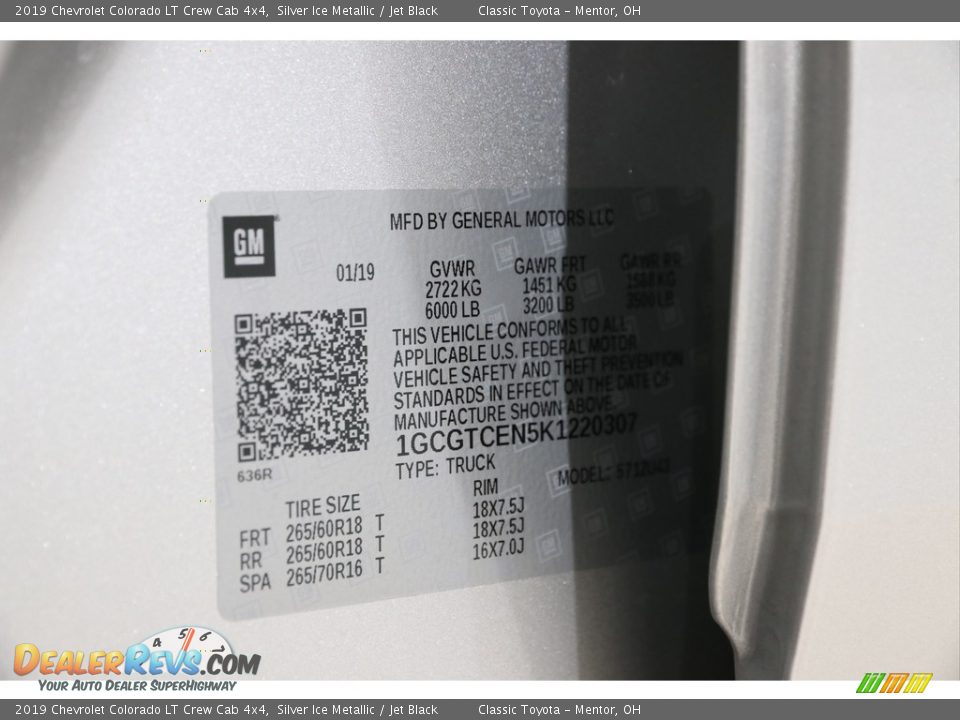 2019 Chevrolet Colorado LT Crew Cab 4x4 Silver Ice Metallic / Jet Black Photo #22