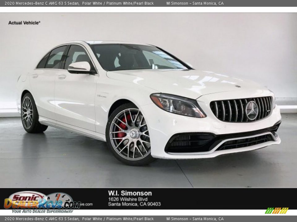 2020 Mercedes-Benz C AMG 63 S Sedan Polar White / Platinum White/Pearl Black Photo #1