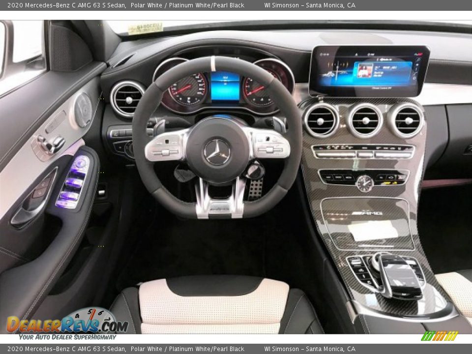 2020 Mercedes-Benz C AMG 63 S Sedan Polar White / Platinum White/Pearl Black Photo #4
