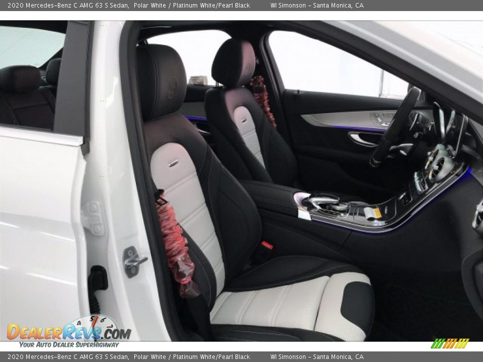 Platinum White/Pearl Black Interior - 2020 Mercedes-Benz C AMG 63 S Sedan Photo #6