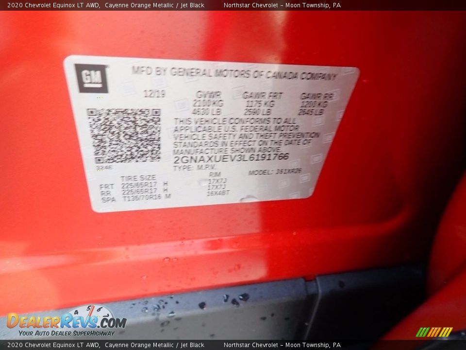 2020 Chevrolet Equinox LT AWD Cayenne Orange Metallic / Jet Black Photo #16