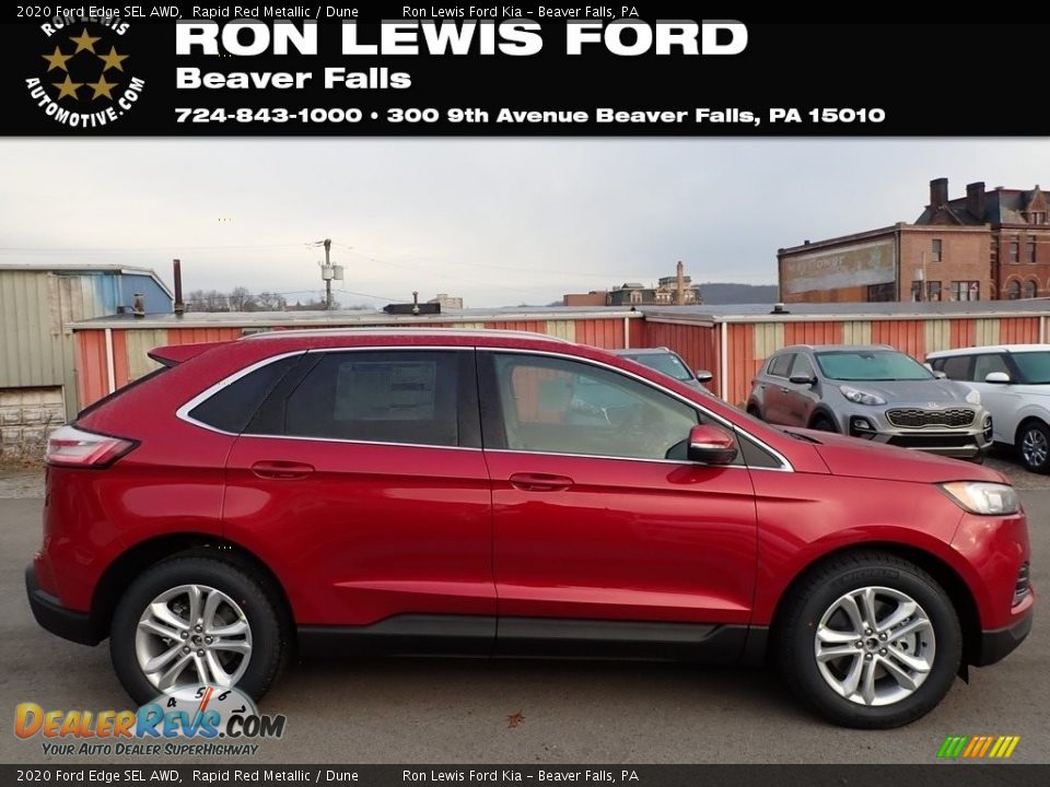 2020 Ford Edge SEL AWD Rapid Red Metallic / Dune Photo #1