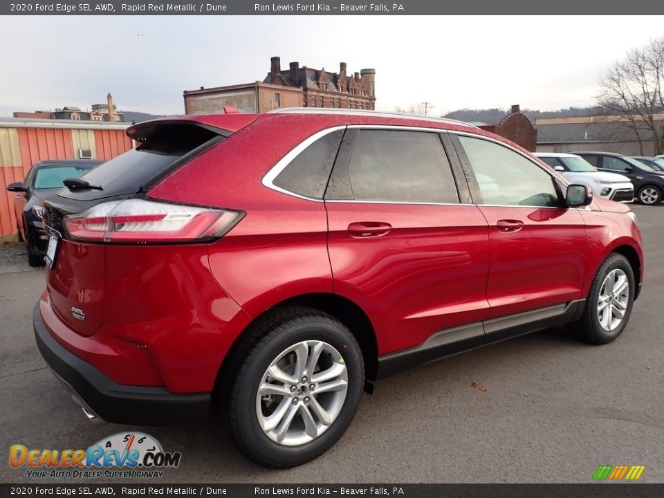 2020 Ford Edge SEL AWD Rapid Red Metallic / Dune Photo #2