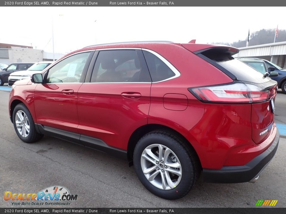 2020 Ford Edge SEL AWD Rapid Red Metallic / Dune Photo #5
