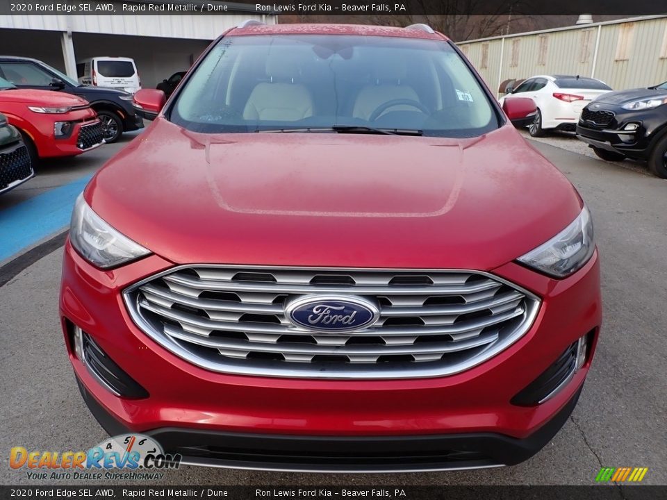 2020 Ford Edge SEL AWD Rapid Red Metallic / Dune Photo #8
