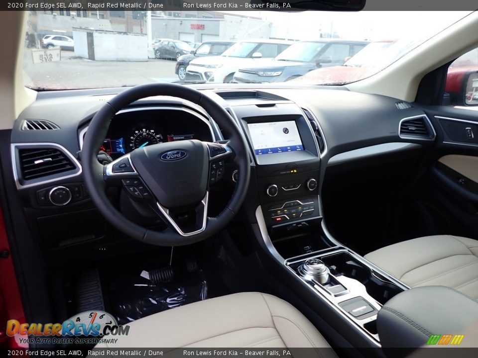 2020 Ford Edge SEL AWD Rapid Red Metallic / Dune Photo #15