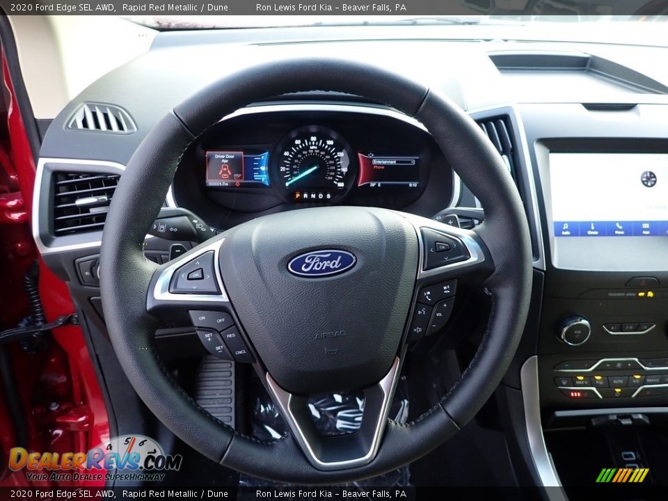 2020 Ford Edge SEL AWD Rapid Red Metallic / Dune Photo #17