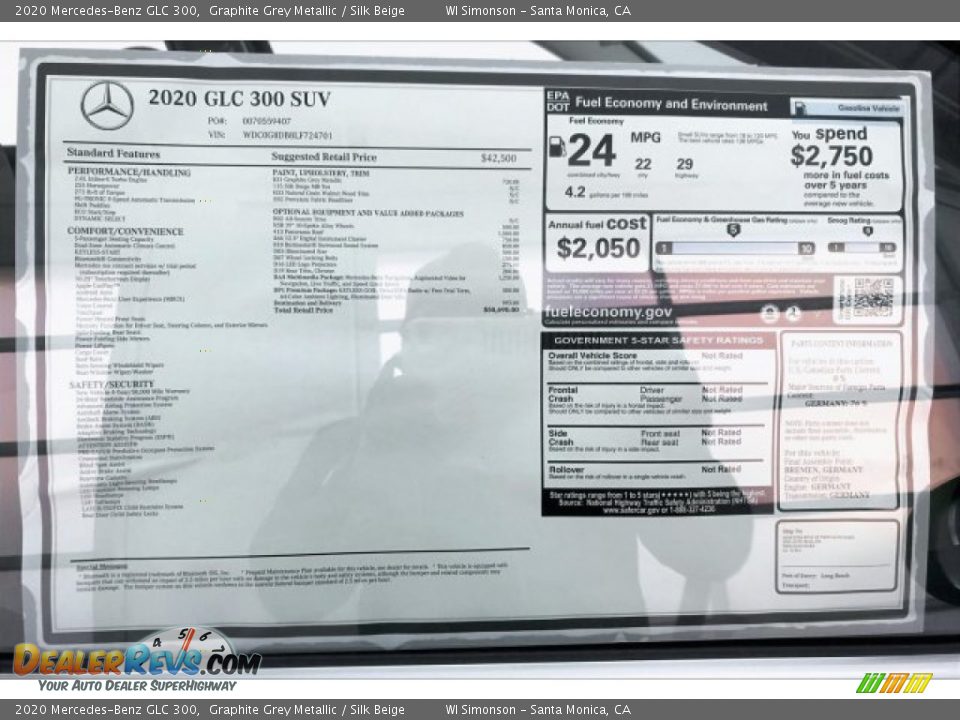 2020 Mercedes-Benz GLC 300 Graphite Grey Metallic / Silk Beige Photo #9