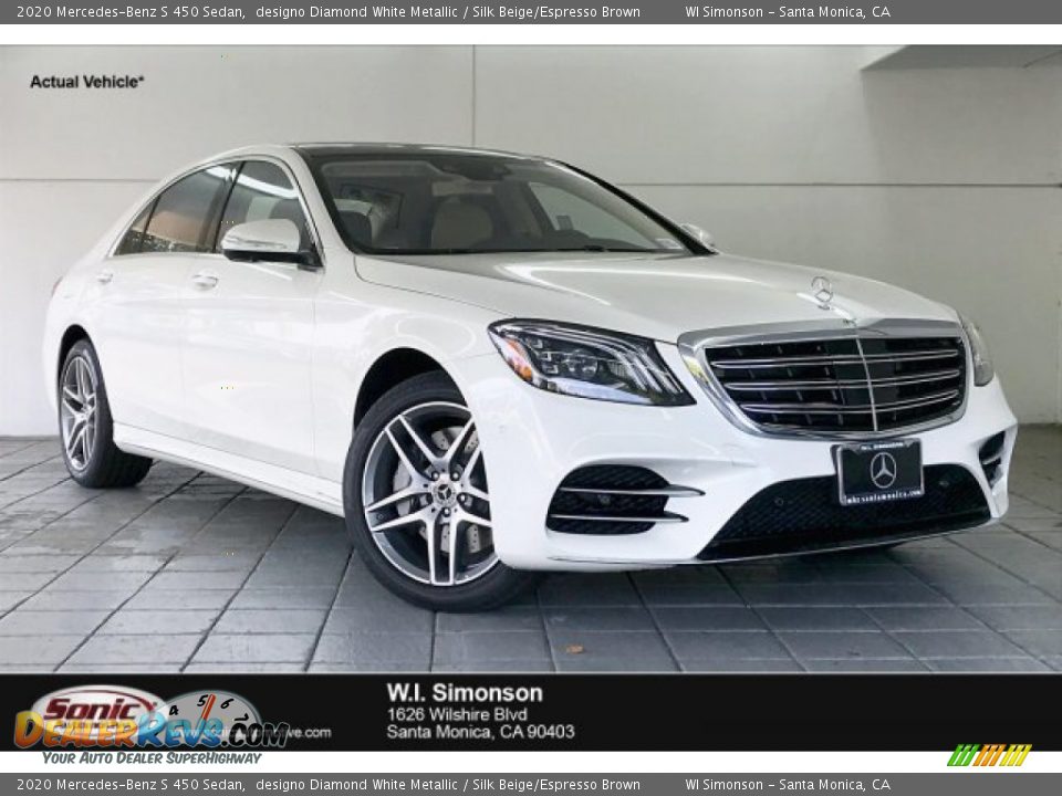 2020 Mercedes-Benz S 450 Sedan designo Diamond White Metallic / Silk Beige/Espresso Brown Photo #1