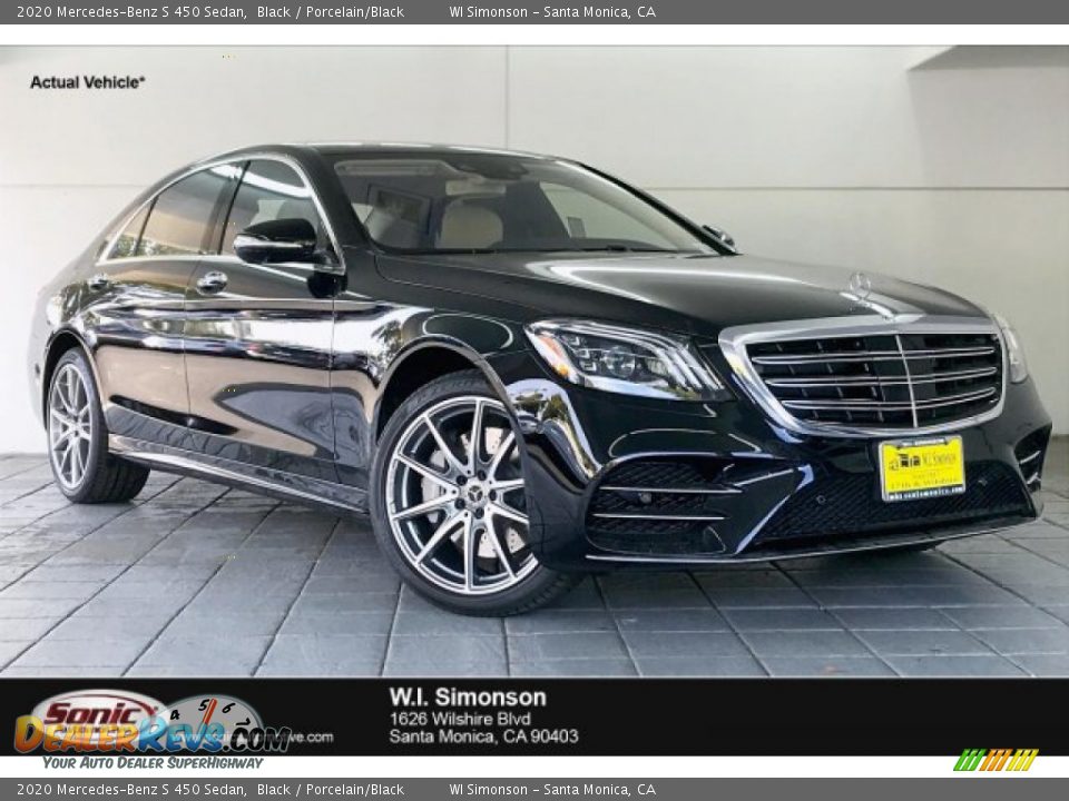 2020 Mercedes-Benz S 450 Sedan Black / Porcelain/Black Photo #1