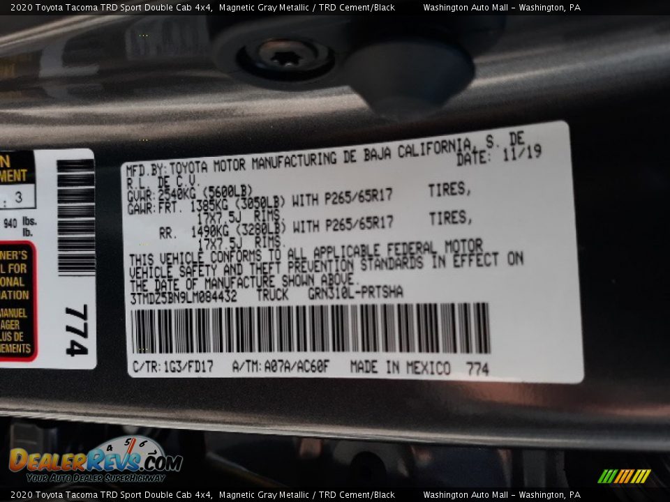 2020 Toyota Tacoma TRD Sport Double Cab 4x4 Magnetic Gray Metallic / TRD Cement/Black Photo #23