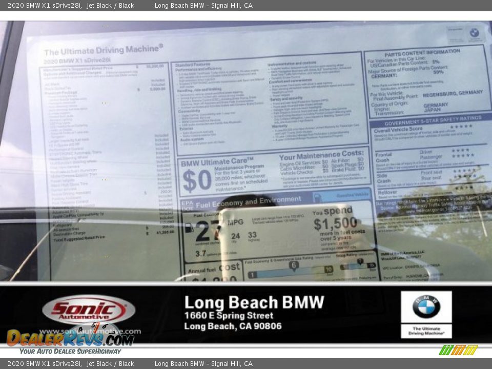 2020 BMW X1 sDrive28i Jet Black / Black Photo #10