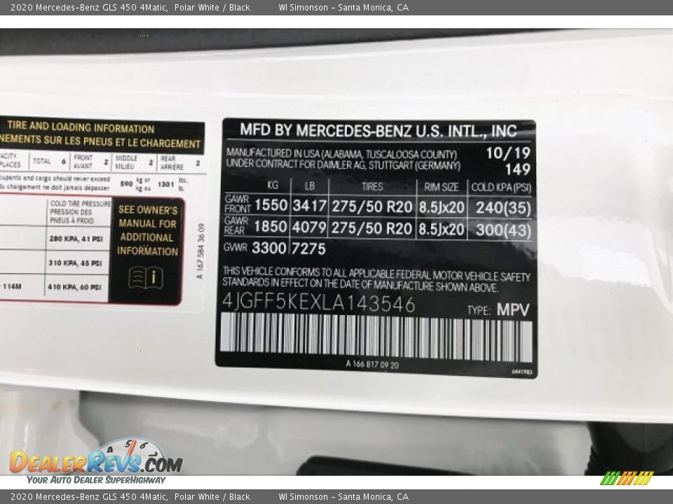 2020 Mercedes-Benz GLS 450 4Matic Polar White / Black Photo #11