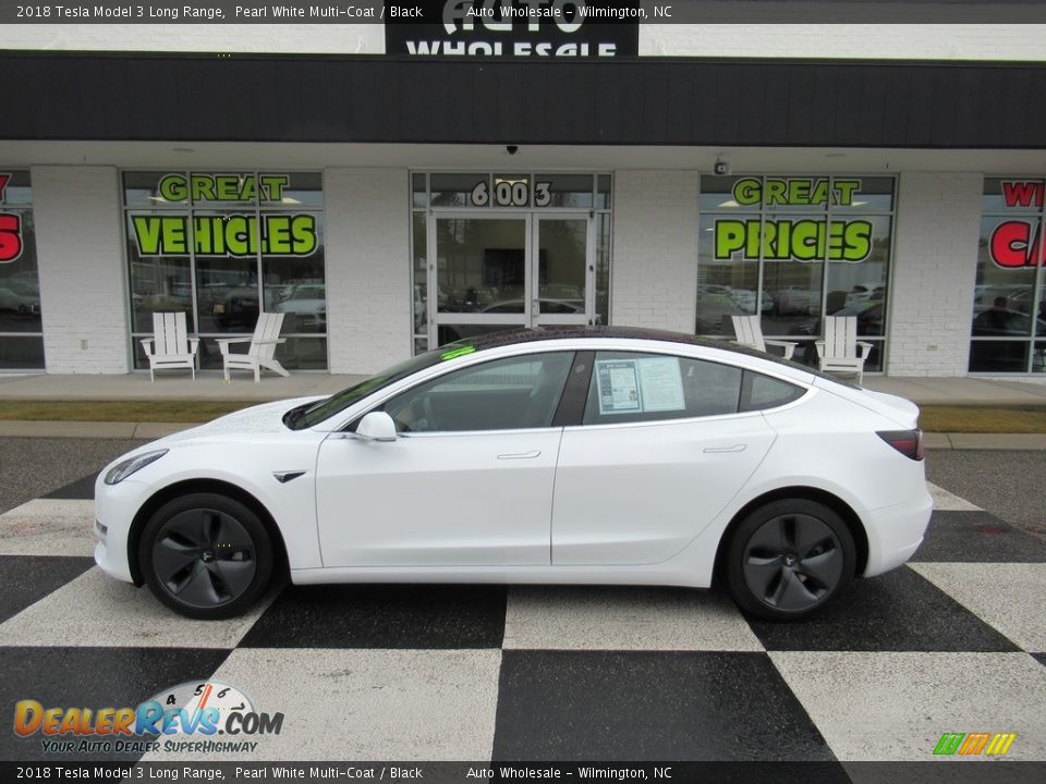 2018 Tesla Model 3 Long Range Pearl White Multi-Coat / Black Photo #1
