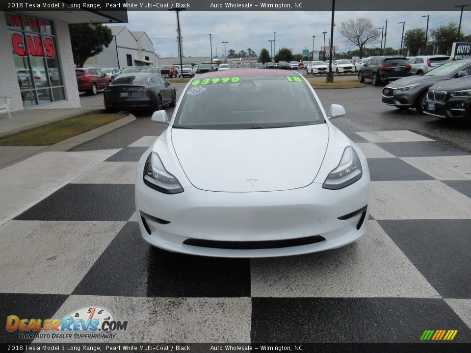2018 Tesla Model 3 Long Range Pearl White Multi-Coat / Black Photo #2