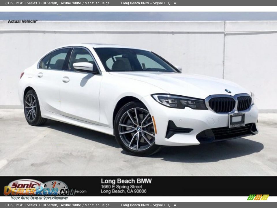 2019 BMW 3 Series 330i Sedan Alpine White / Venetian Beige Photo #1