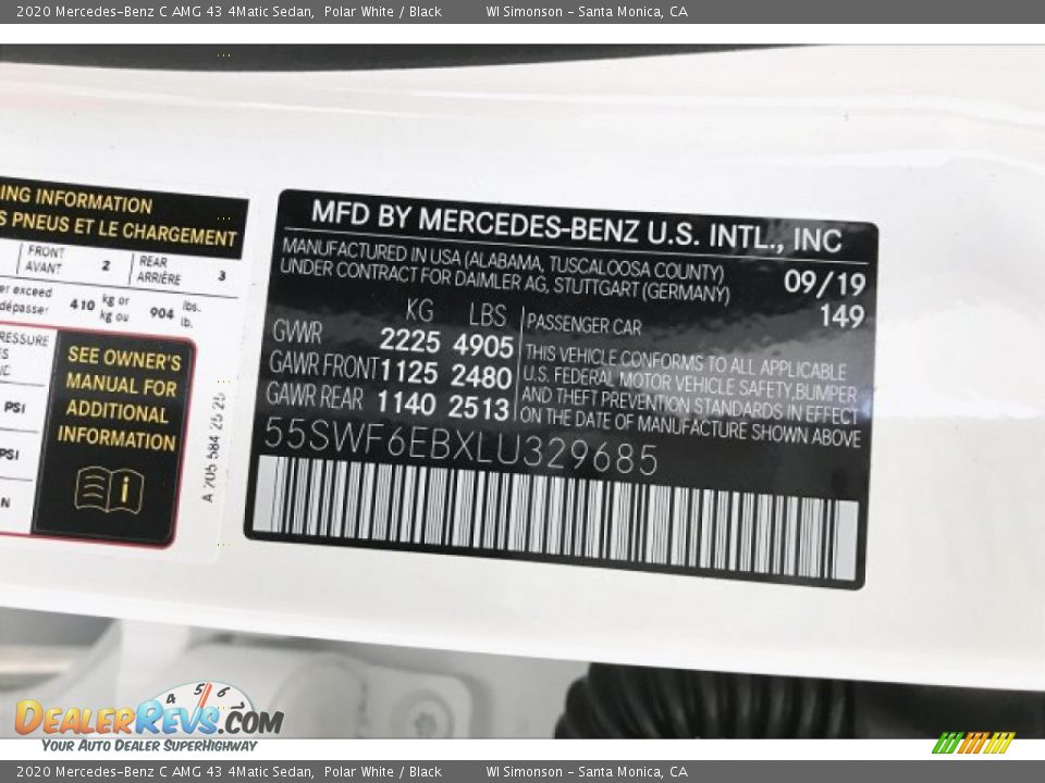 2020 Mercedes-Benz C AMG 43 4Matic Sedan Polar White / Black Photo #24