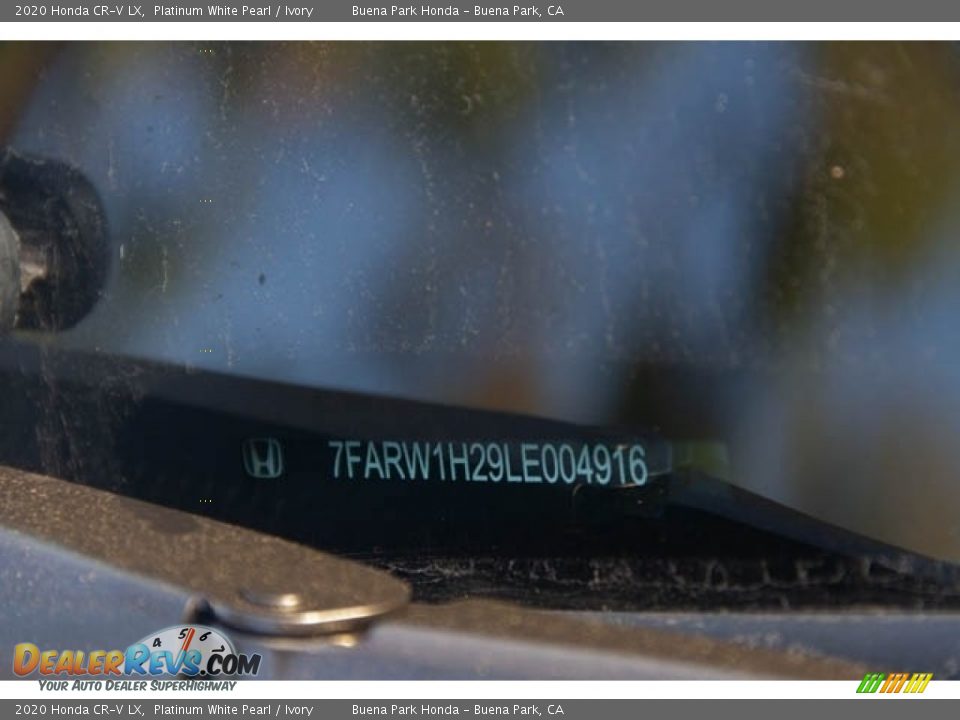 2020 Honda CR-V LX Platinum White Pearl / Ivory Photo #35