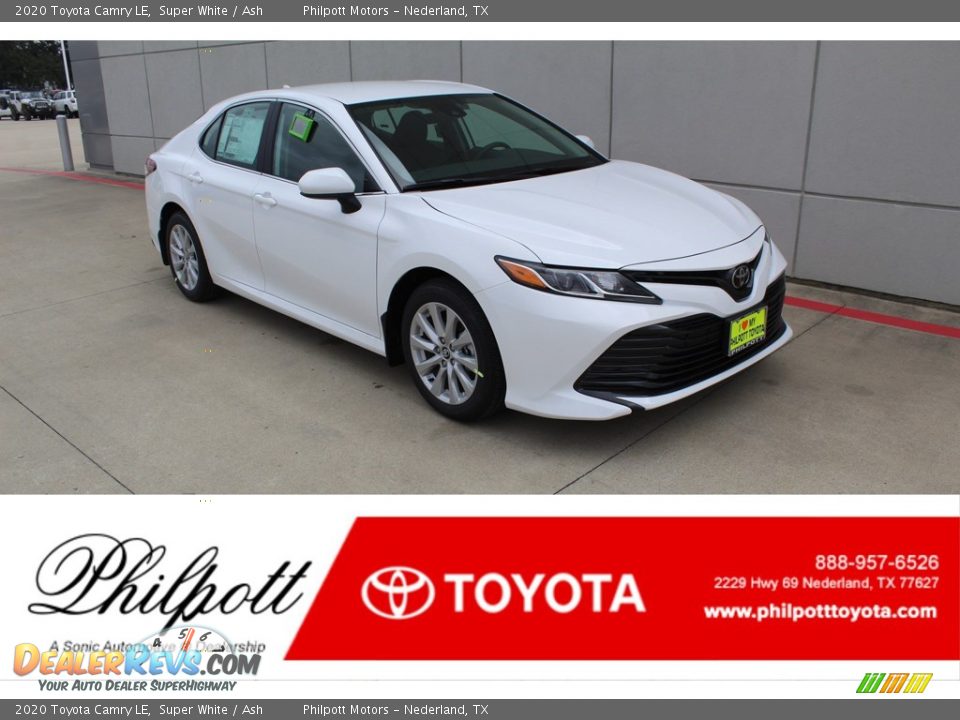 2020 Toyota Camry LE Super White / Ash Photo #1