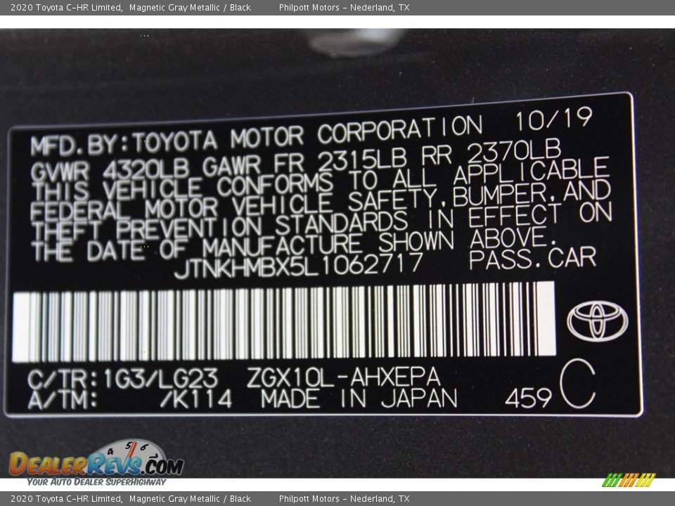 2020 Toyota C-HR Limited Magnetic Gray Metallic / Black Photo #25