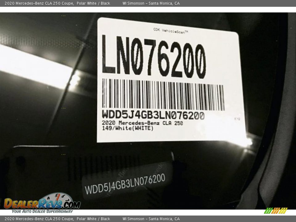 2020 Mercedes-Benz CLA 250 Coupe Polar White / Black Photo #11