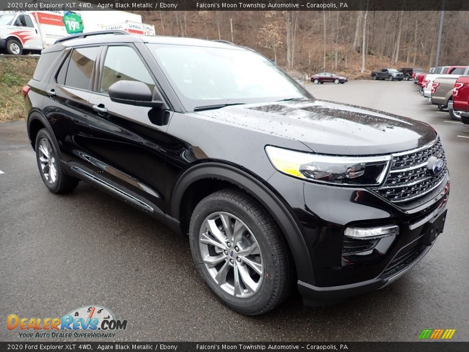 2020 Ford Explorer XLT 4WD Agate Black Metallic / Ebony Photo #3