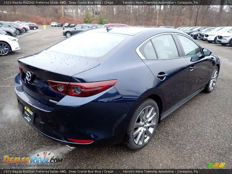 2020 Mazda MAZDA3 Preferred Sedan AWD Deep Crystal Blue Mica / Greige Photo #2