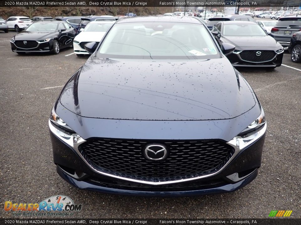 2020 Mazda MAZDA3 Preferred Sedan AWD Deep Crystal Blue Mica / Greige Photo #4