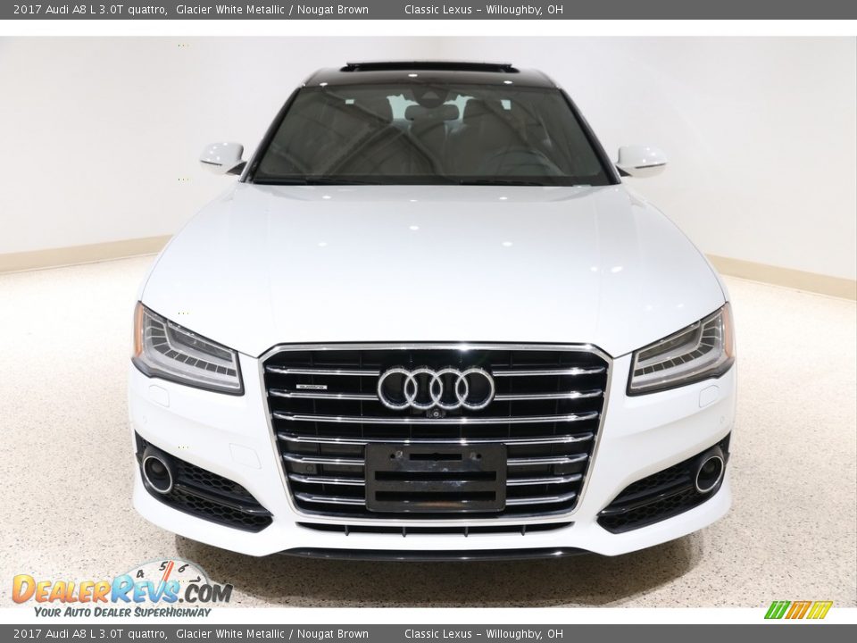 2017 Audi A8 L 3.0T quattro Glacier White Metallic / Nougat Brown Photo #2