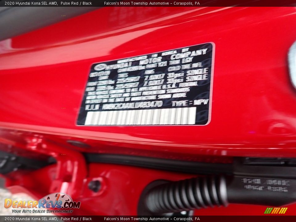 2020 Hyundai Kona SEL AWD Pulse Red / Black Photo #12