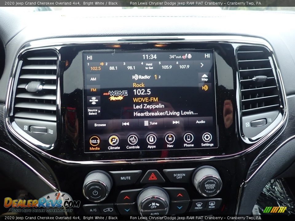 2020 Jeep Grand Cherokee Overland 4x4 Bright White / Black Photo #17