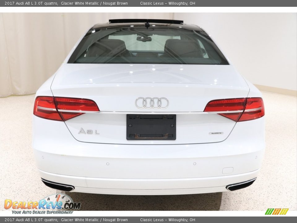 2017 Audi A8 L 3.0T quattro Glacier White Metallic / Nougat Brown Photo #27