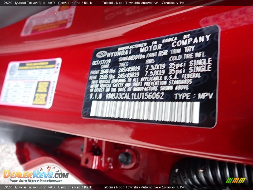 2020 Hyundai Tucson Sport AWD Gemstone Red / Black Photo #12