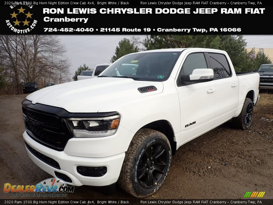 2020 Ram 1500 Big Horn Night Edition Crew Cab 4x4 Bright White / Black Photo #1