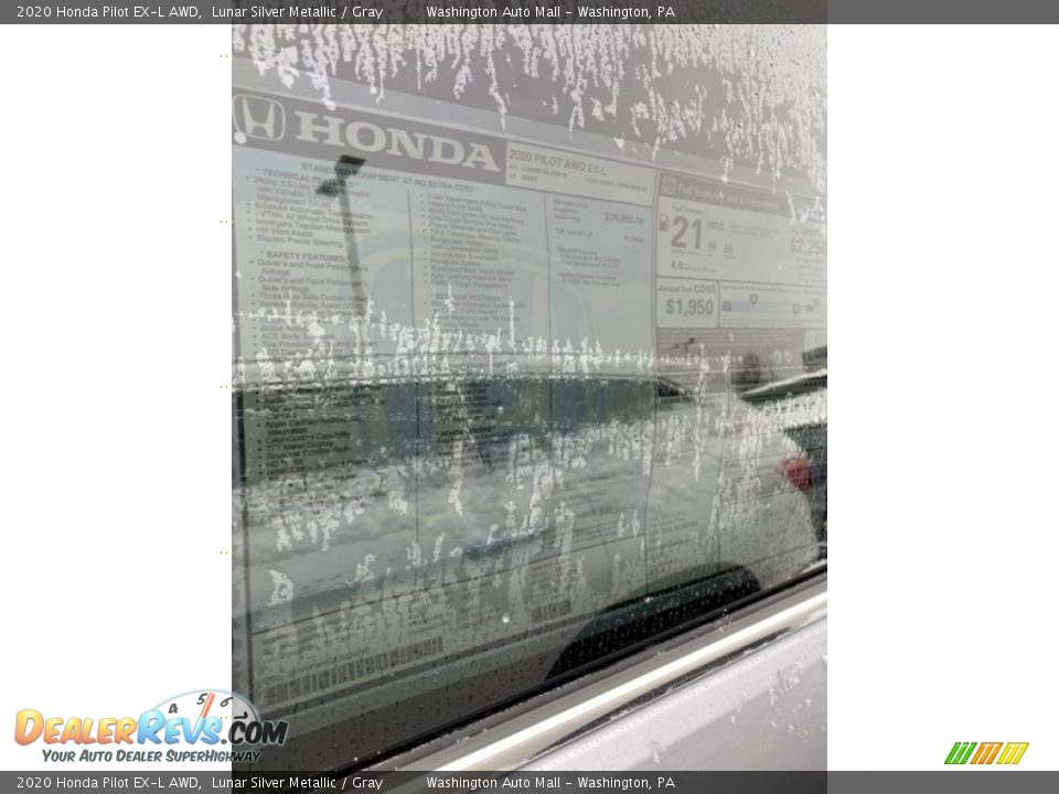 2020 Honda Pilot EX-L AWD Lunar Silver Metallic / Gray Photo #15
