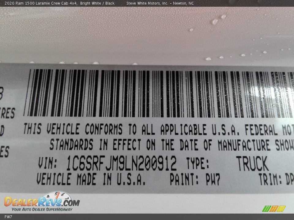 Ram Color Code PW7 Bright White