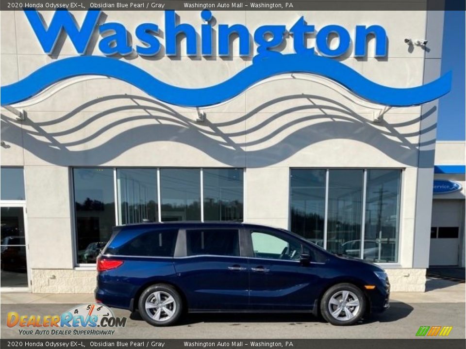 2020 Honda Odyssey EX-L Obsidian Blue Pearl / Gray Photo #1